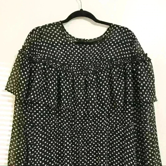 Lane Bryant Ruffle Polka Dot Fit & Flare Dress - Picture 3 of 10